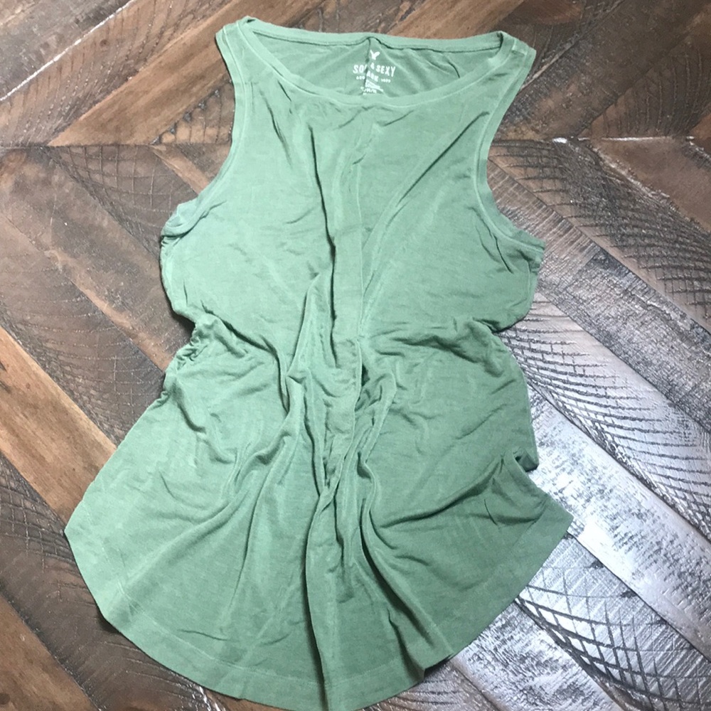 AE, green, soft and sexy tank